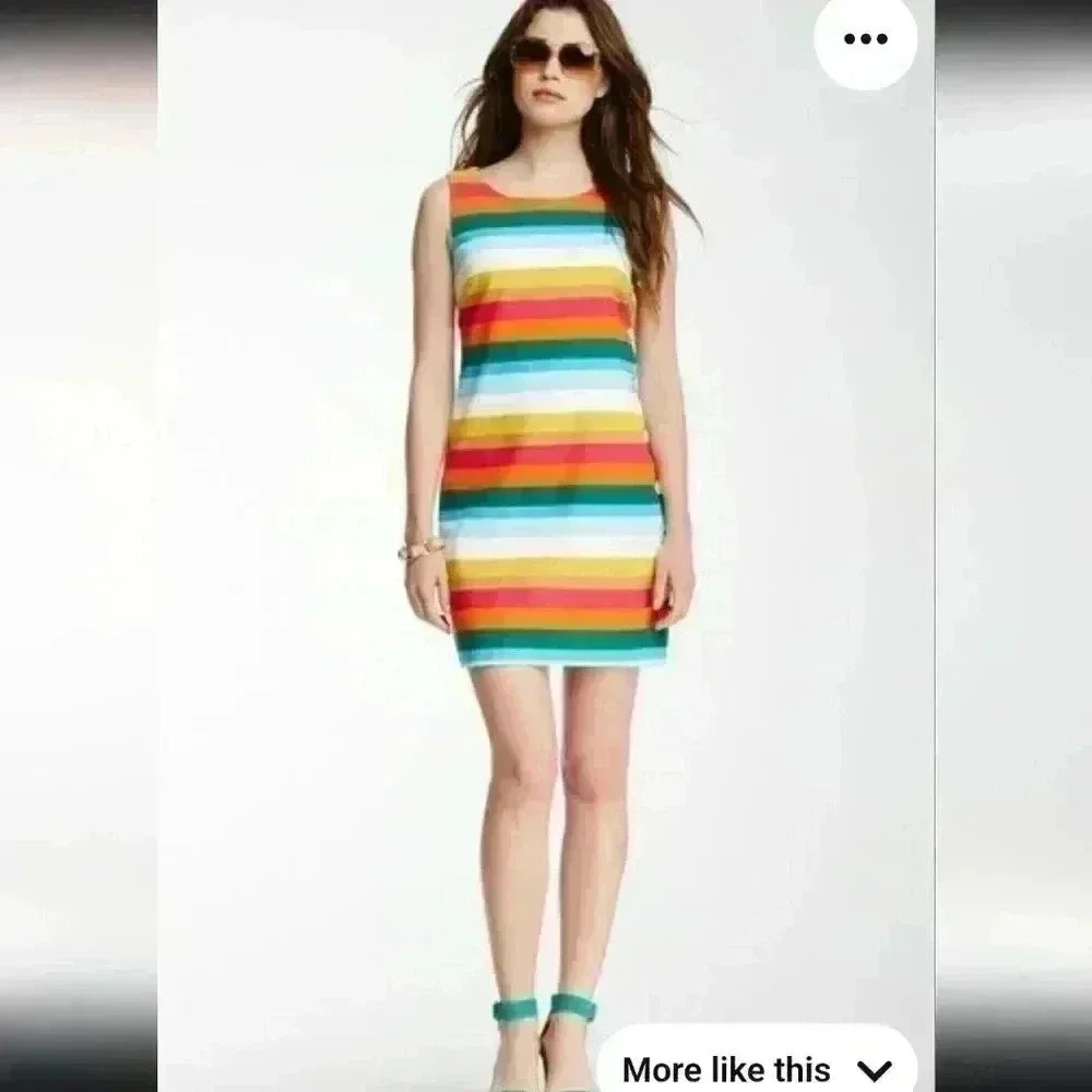 Trina Turk Multicolor Striped Sleeveless Shift Dress